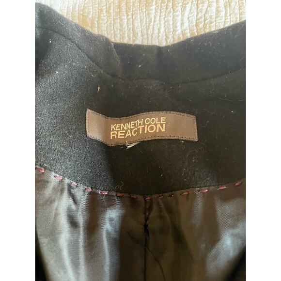 Kenneth Cole Reaction Wool Blend Trench Coat Jacket Preppy Academia Women Small - Picture 2 of 16